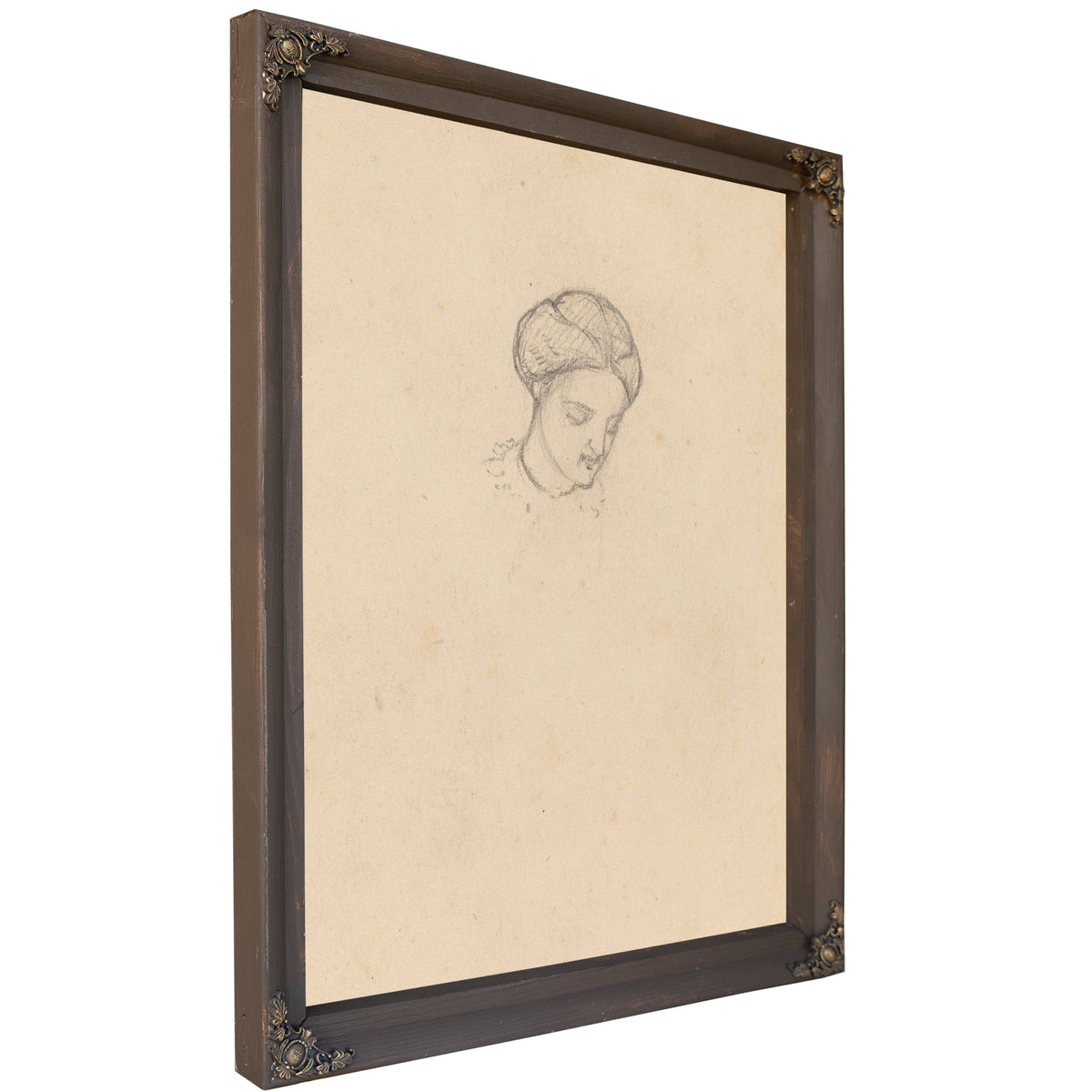 Study a Girls Head C 1858 By Elihu Vedder