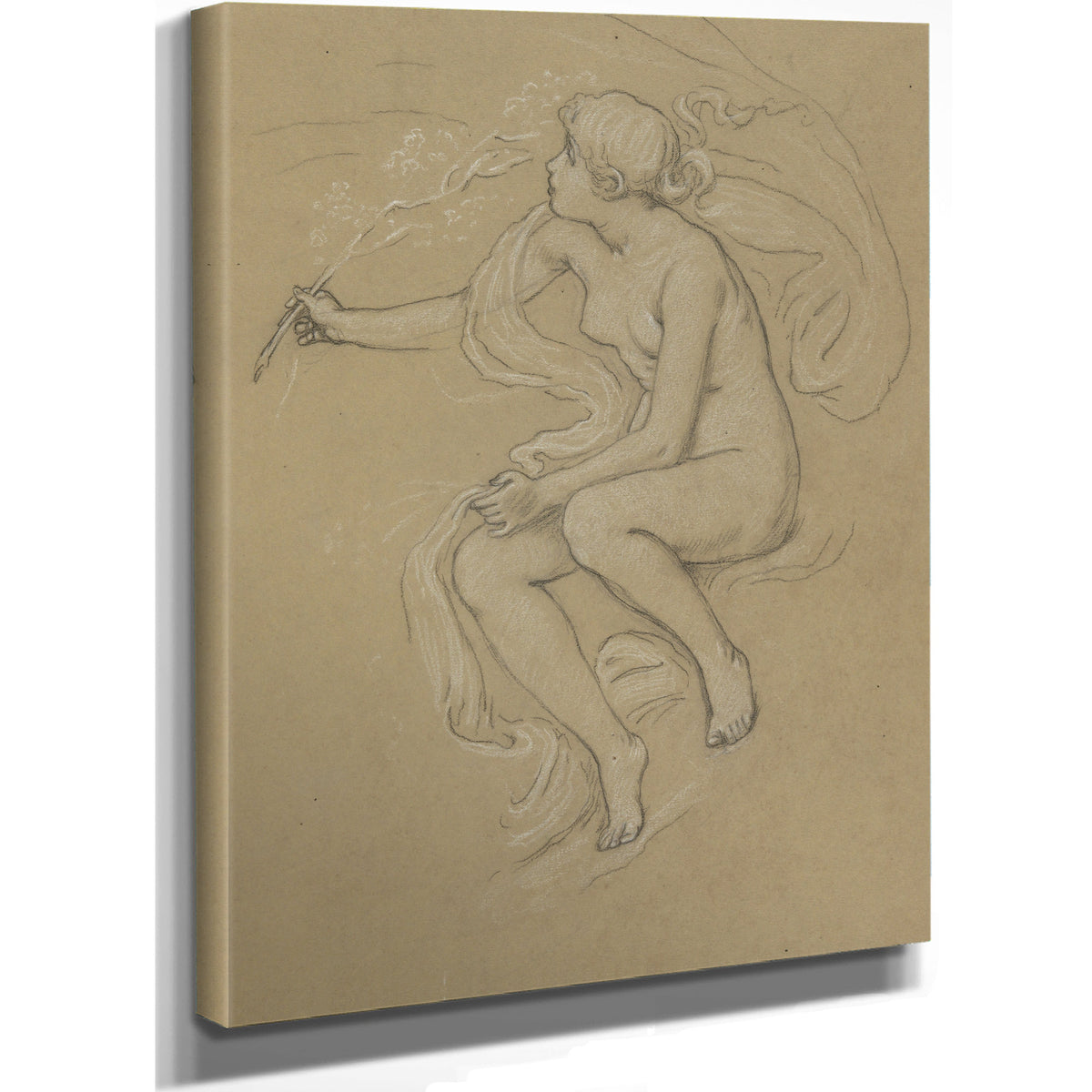 Study Figure Spring Ca 1893 By Elihu Vedder