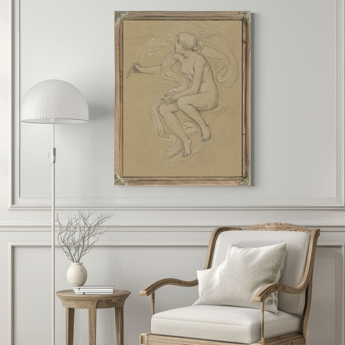 Study Figure Spring Ca 1893 By Elihu Vedder