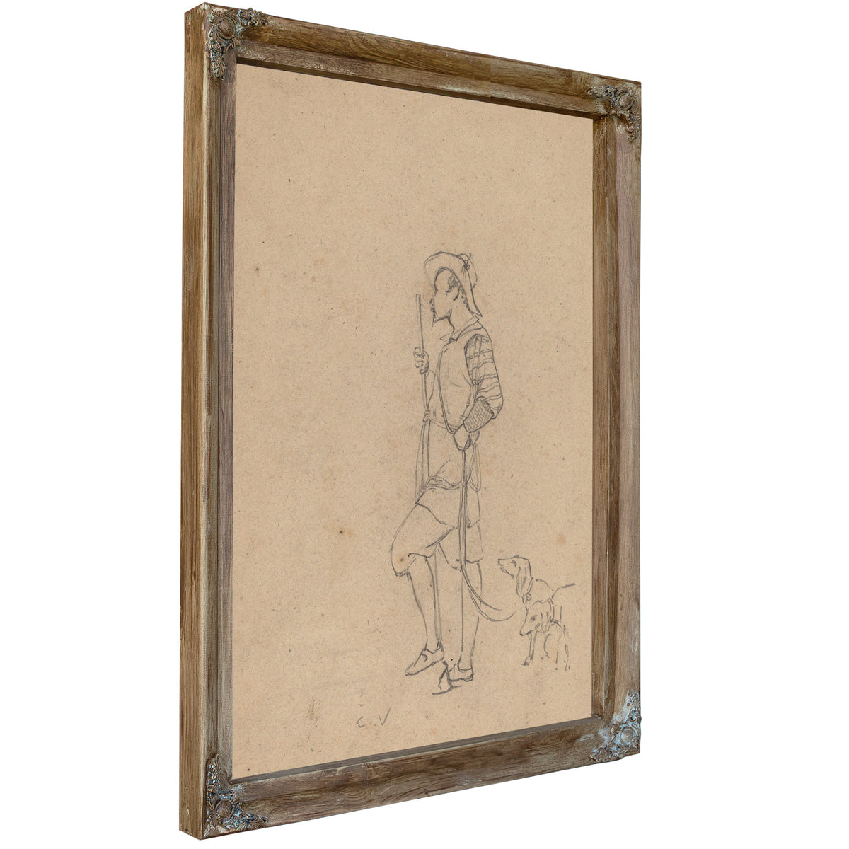 Study Hunter Dogs C 1858 By Elihu Vedder