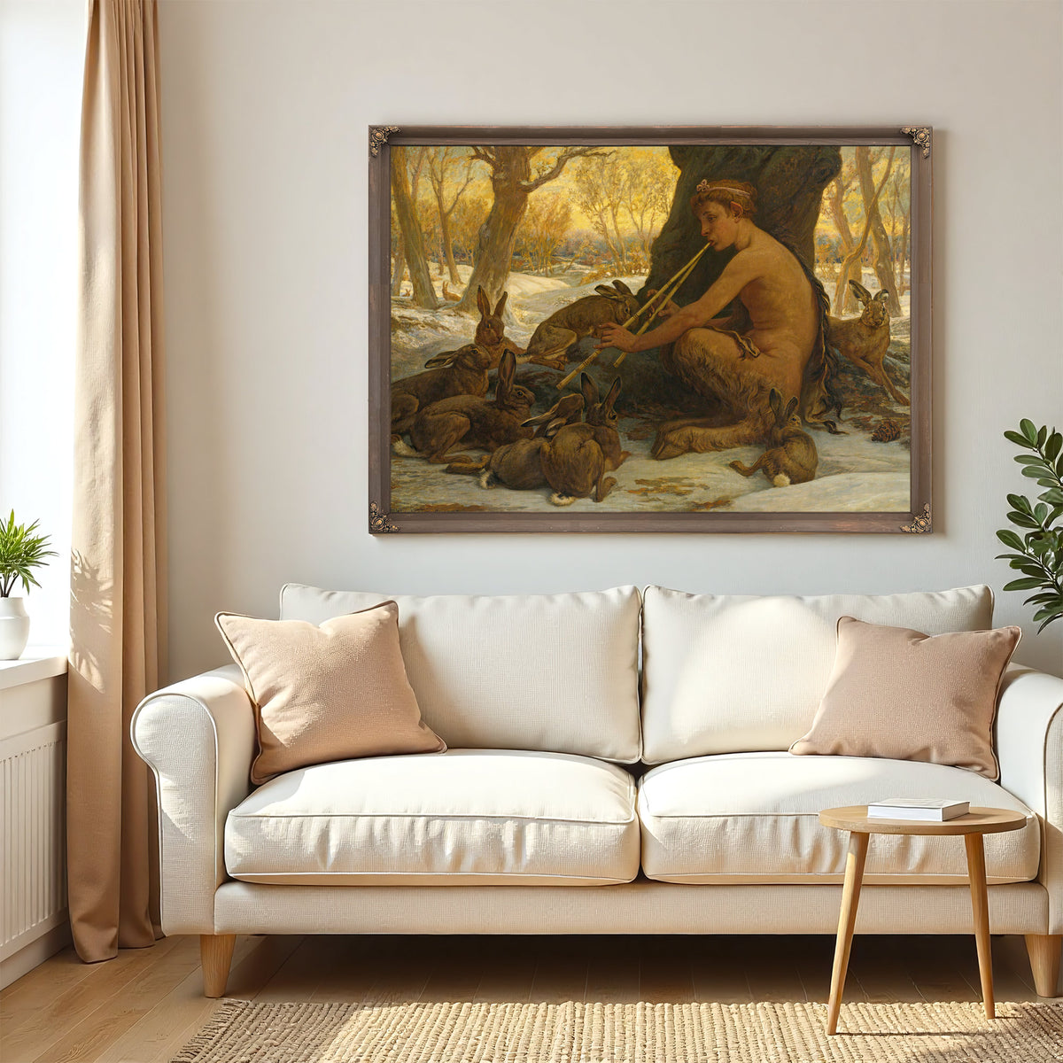 Young Marsyas Marsyas Enchanting Hares By Elihu Vedder