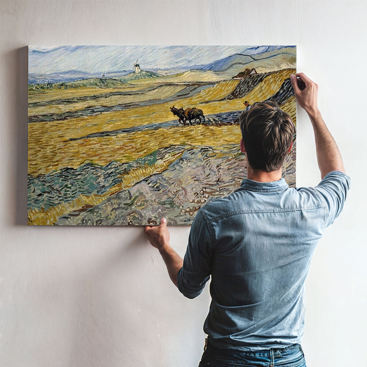 Enclosed Field With Ploughman By Vincent Van Gogh