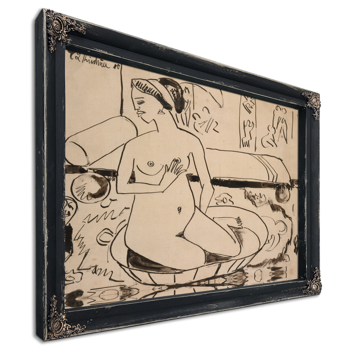 Badende Im Atelier der Brucke 1910 By Ernst Ludwig Kirchner