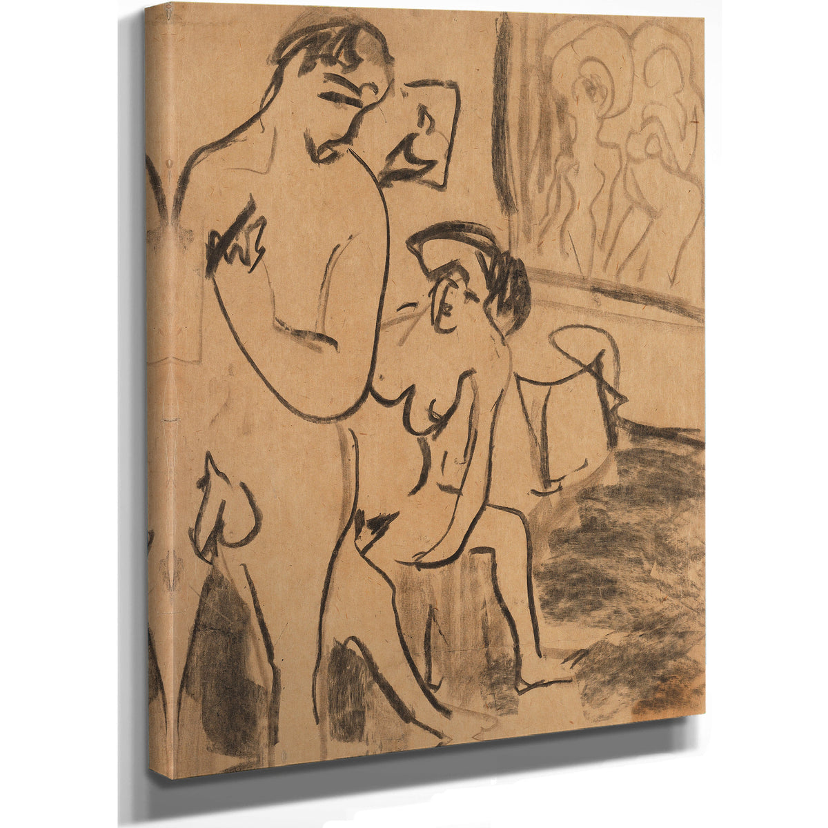 Badendes Paar Im Atelier 1908 By Ernst Ludwig Kirchner