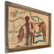 Bauer Und Trinkende Kuh 1924 By Ernst Ludwig Kirchner
