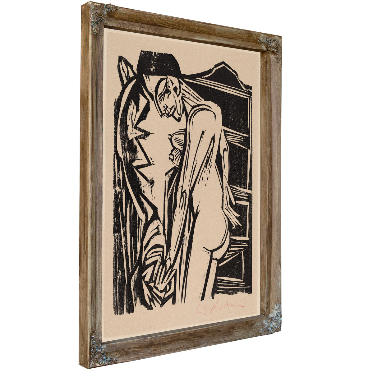 Female Nude Before Cabinet 1916 By Ernst Ludwig Kirchner