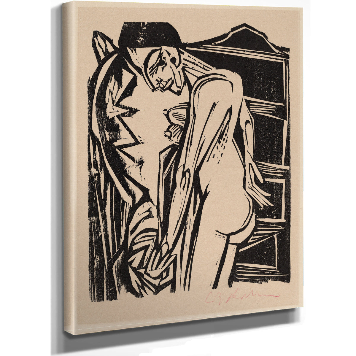 Female Nude Before Cabinet 1916 By Ernst Ludwig Kirchner