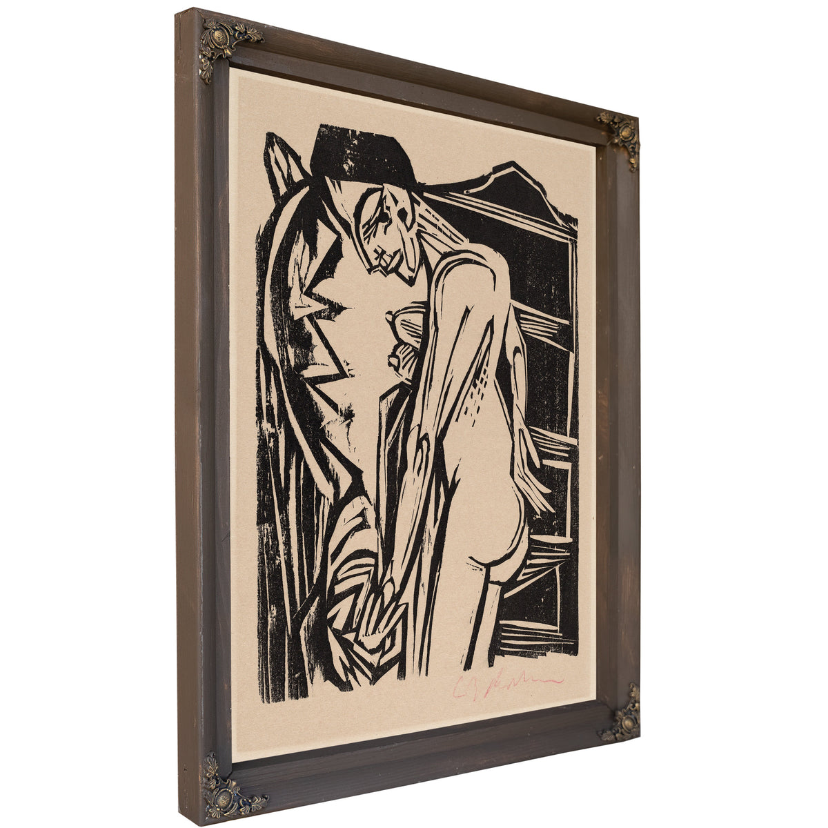 Female Nude Before Cabinet 1916 By Ernst Ludwig Kirchner