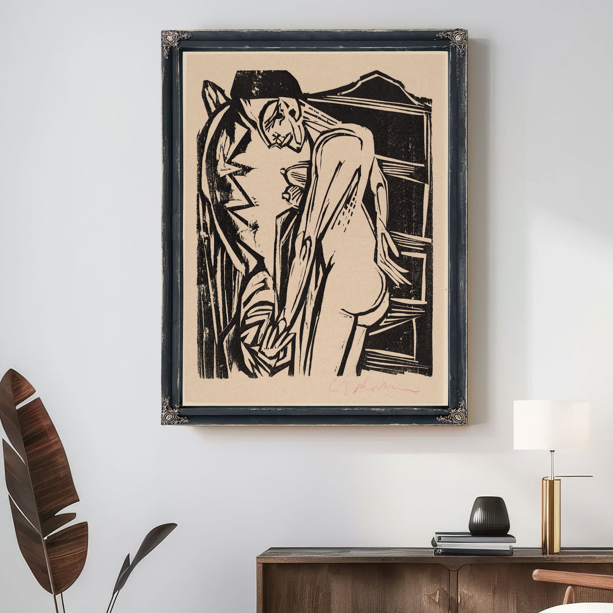 Female Nude Before Cabinet 1916 By Ernst Ludwig Kirchner