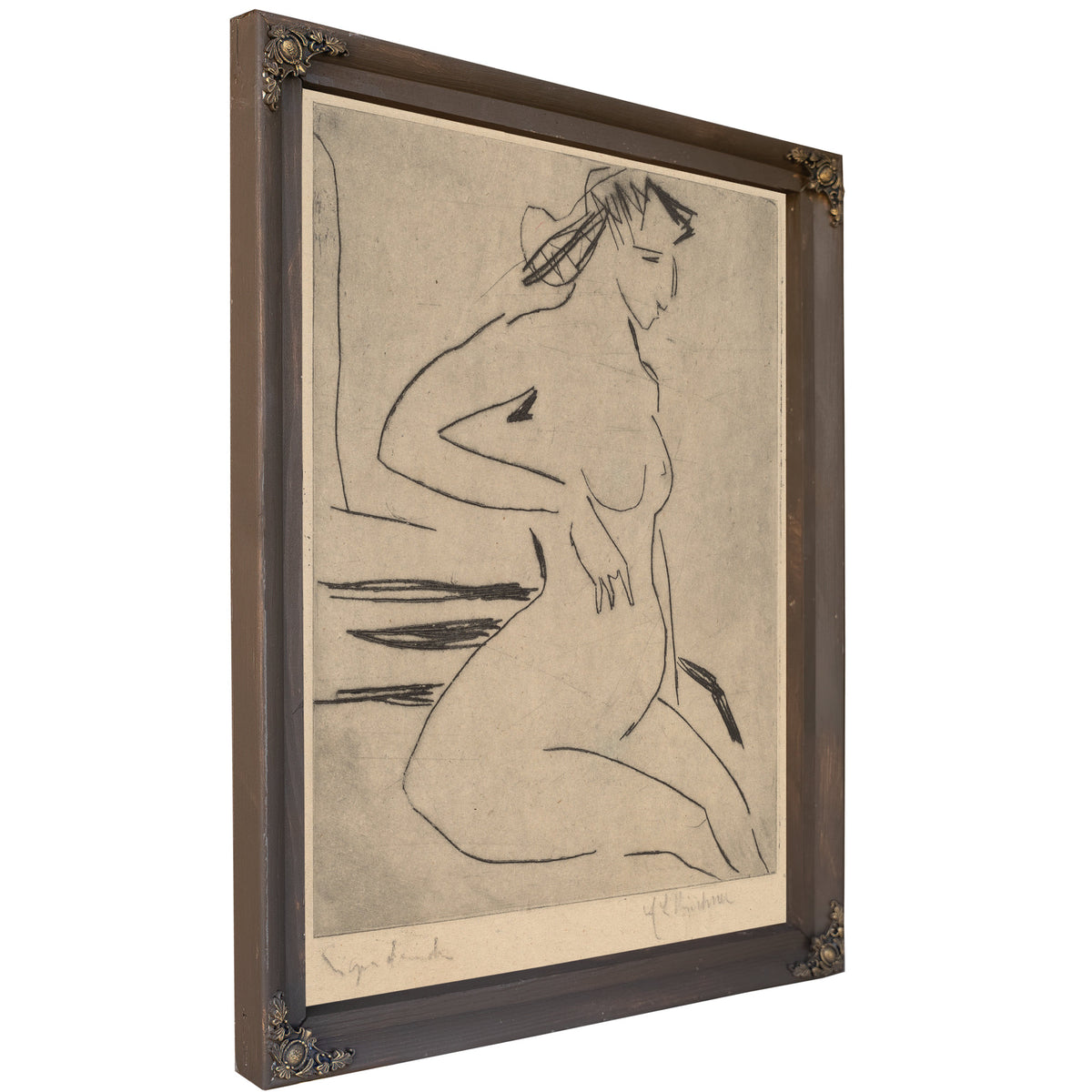 Female Nude Seated 1909 By Ernst Ludwig Kirchner