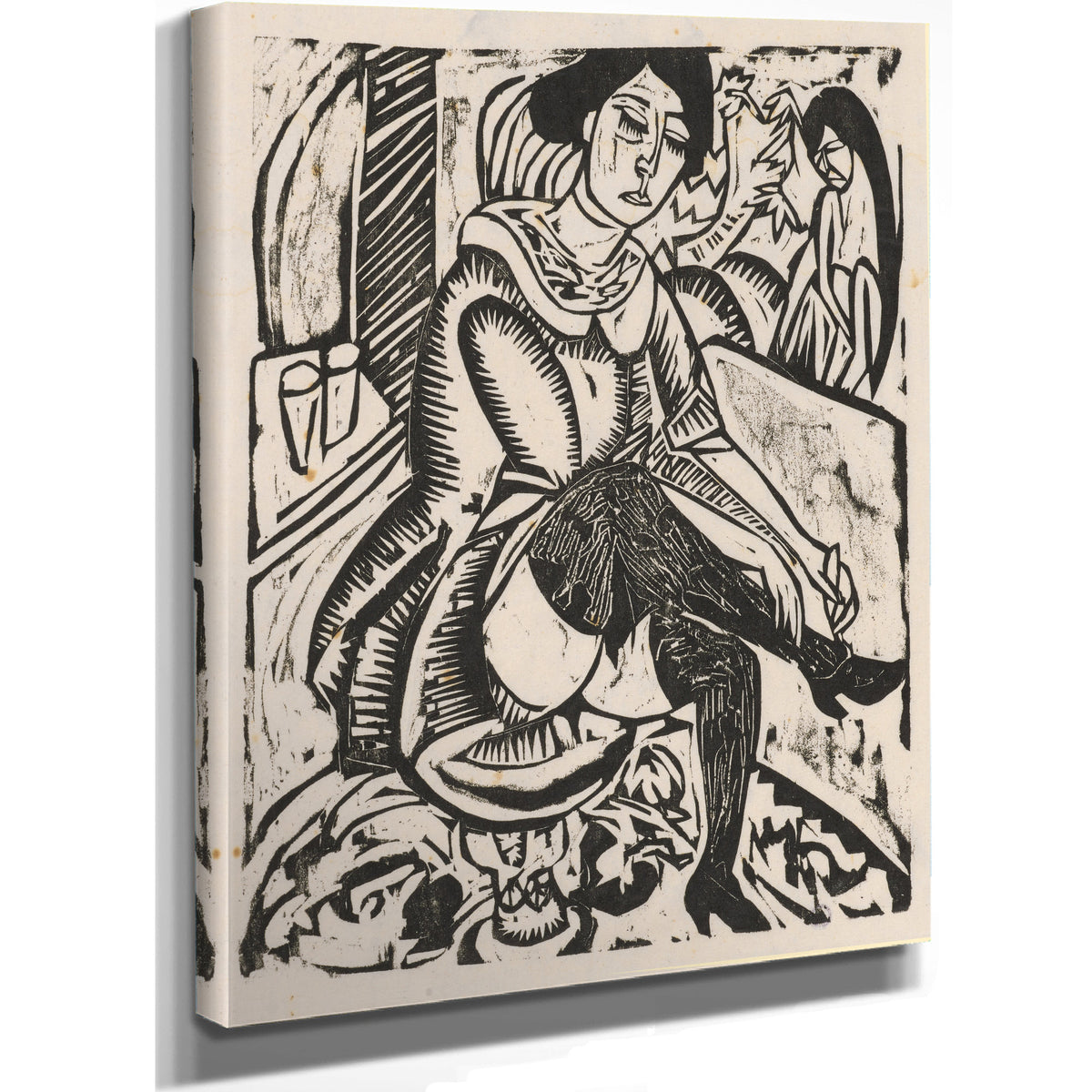 Frau Schuh Zuknopfend 1912 02 By Ernst Ludwig Kirchner
