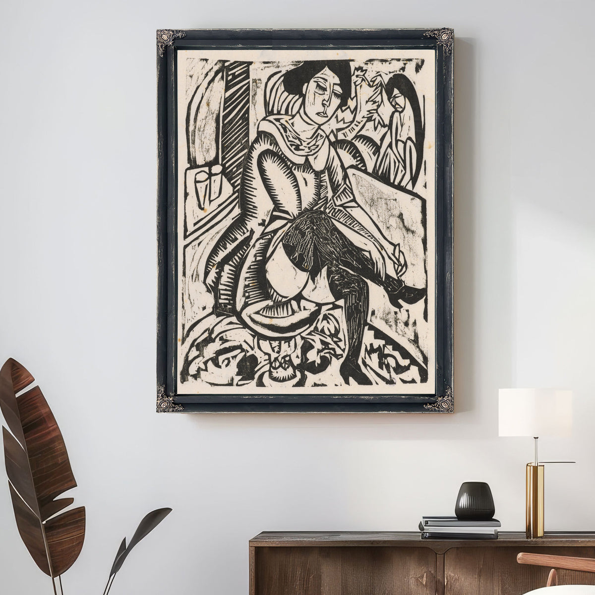 Frau Schuh Zuknopfend 1912 02 By Ernst Ludwig Kirchner