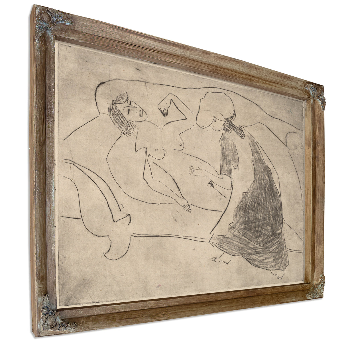 Girl Another Rubbing Her Belly 1910 By Ernst Ludwig Kirchner