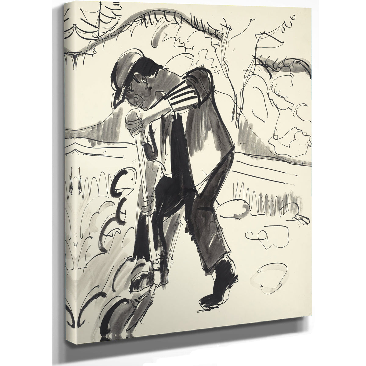 Grabender Bauer Digging Peasant Circa By Ernst Ludwig Kirchner