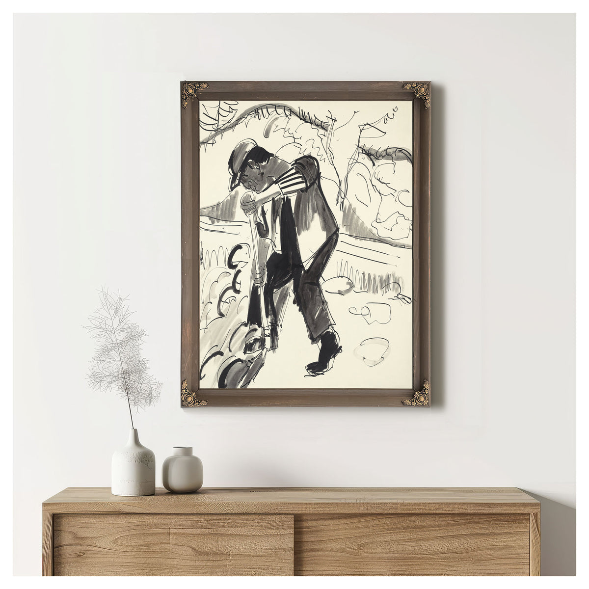 Grabender Bauer Digging Peasant Circa By Ernst Ludwig Kirchner