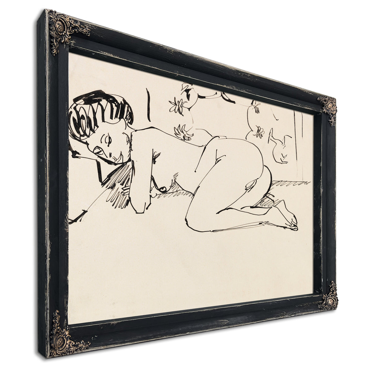 Liegender Madchenakt Akt Vor By Ernst Ludwig Kirchner