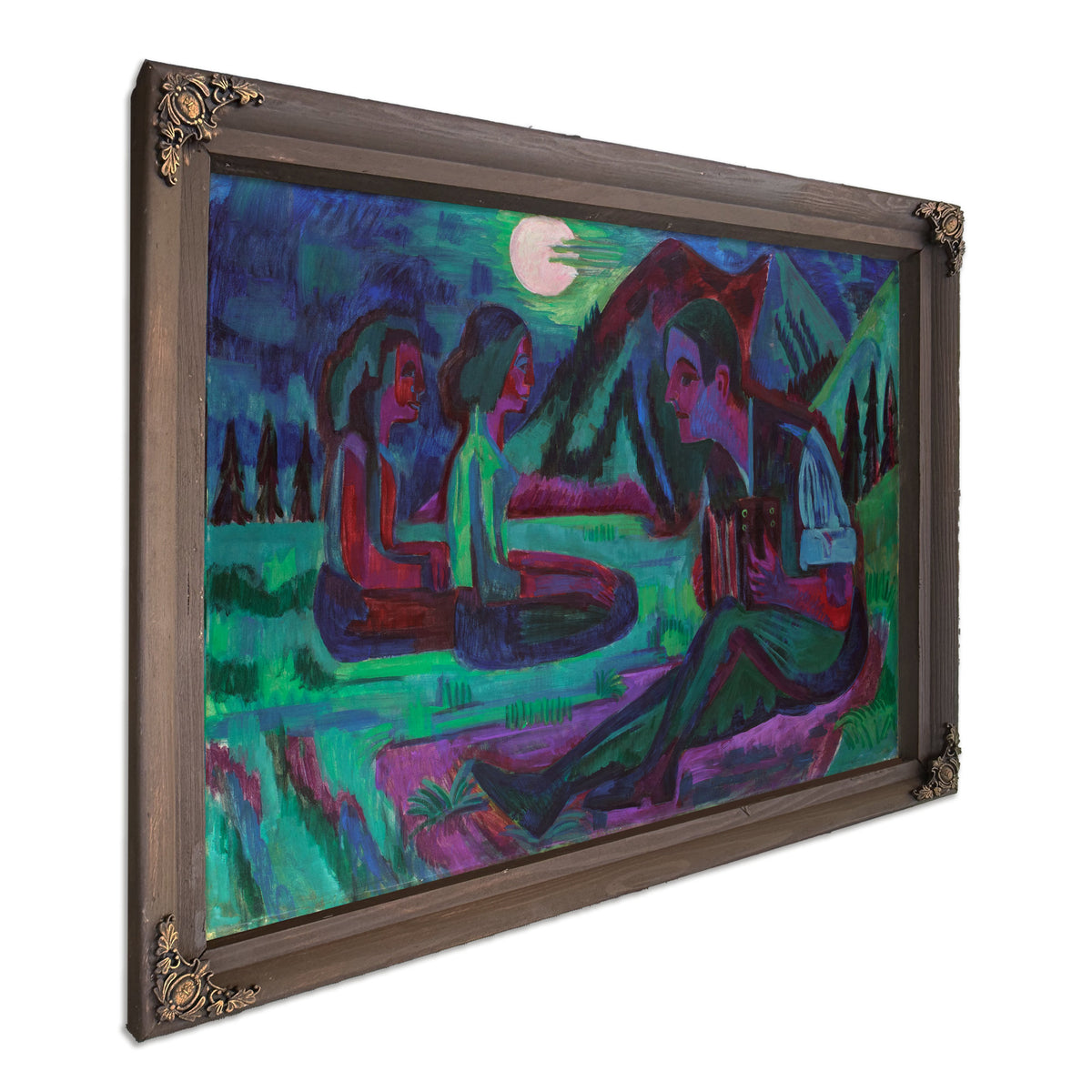 Night Moon Accordion Player Moonlight By Ernst Ludwig Kirchner
