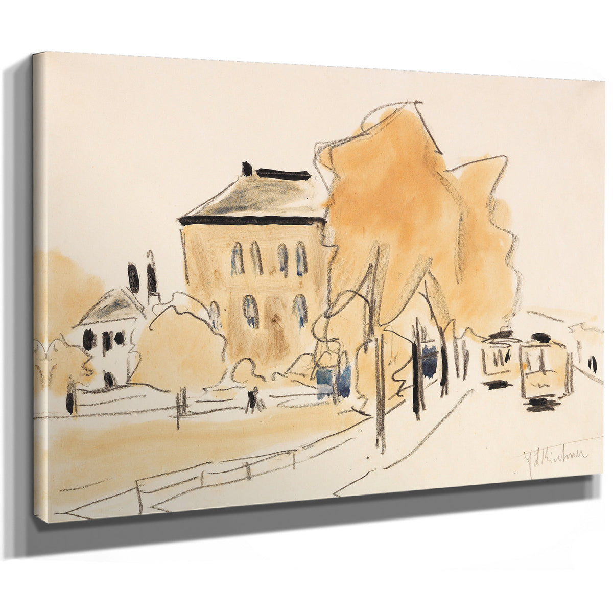 Stadtlandschaft Mit Zwei Straenbahnen By Ernst Ludwig Kirchner