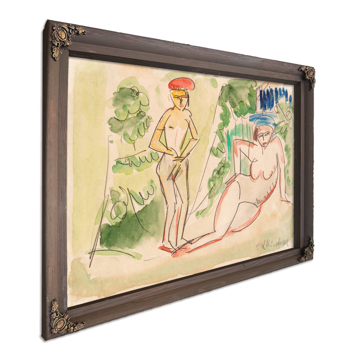 Two Bathers Near Woods 1910 1911 By Ernst Ludwig Kirchner