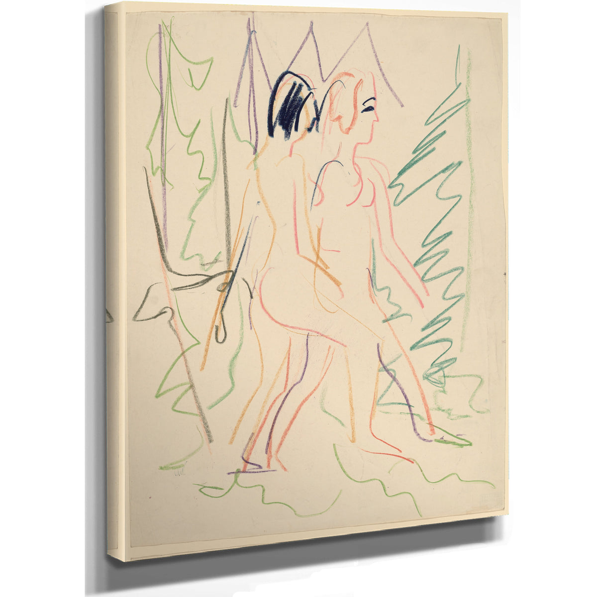 Two Nudes a Forest 1925 By Ernst Ludwig Kirchner