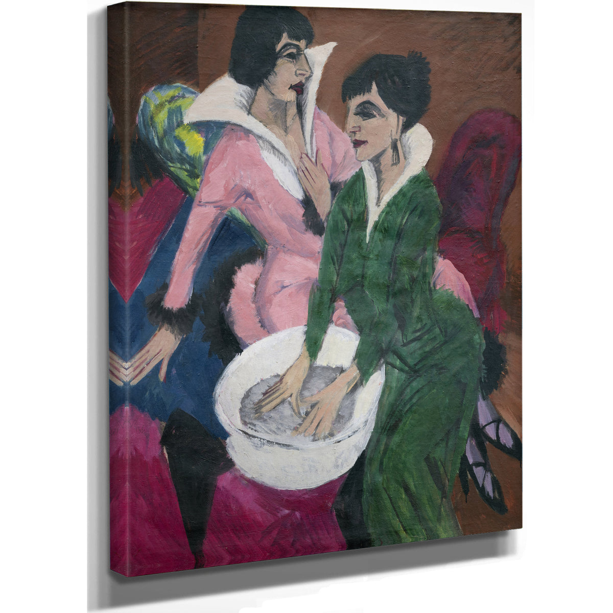 Two Women a Sink Sisters 1913 By Ernst Ludwig Kirchner