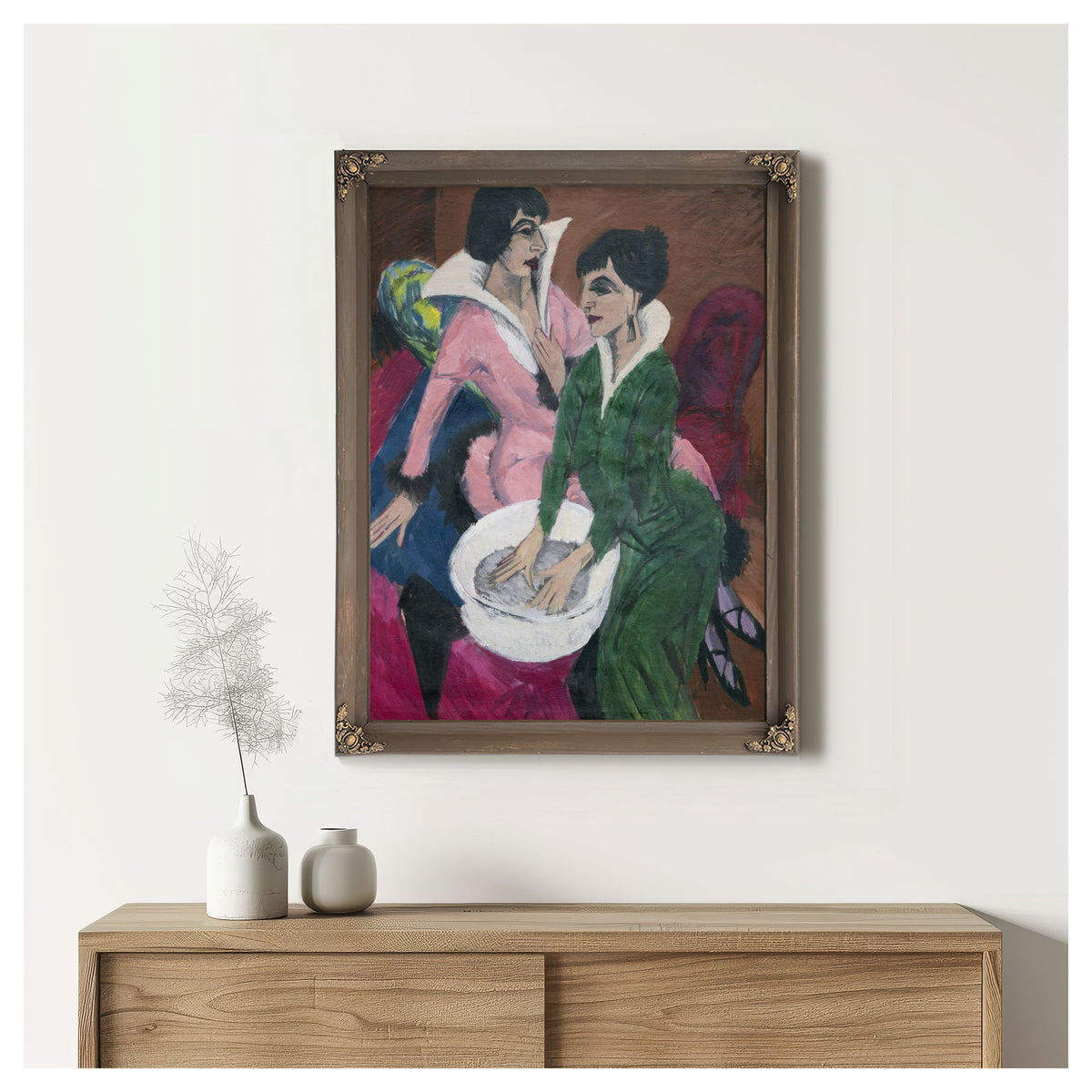Two Women a Sink Sisters 1913 By Ernst Ludwig Kirchner