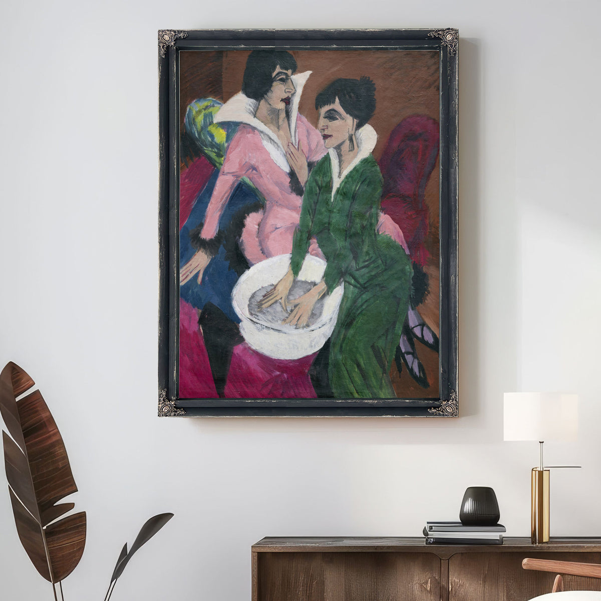 Two Women a Sink Sisters 1913 By Ernst Ludwig Kirchner