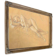 Female Nude Lying Down By Gustav Klimt