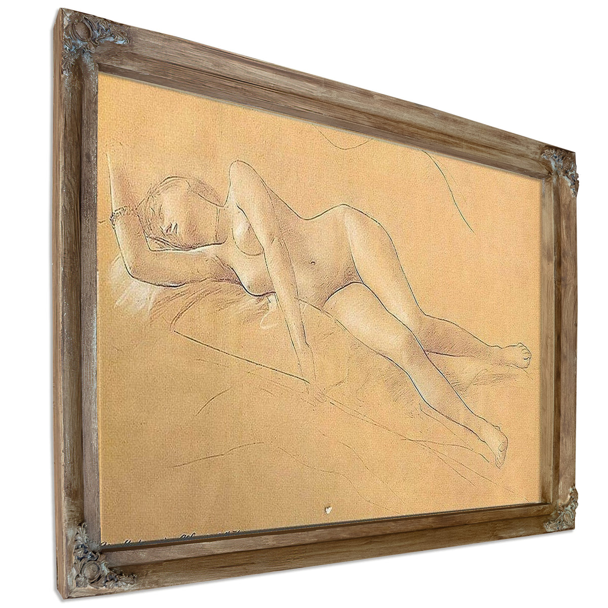 Female Nude Lying Down By Gustav Klimt