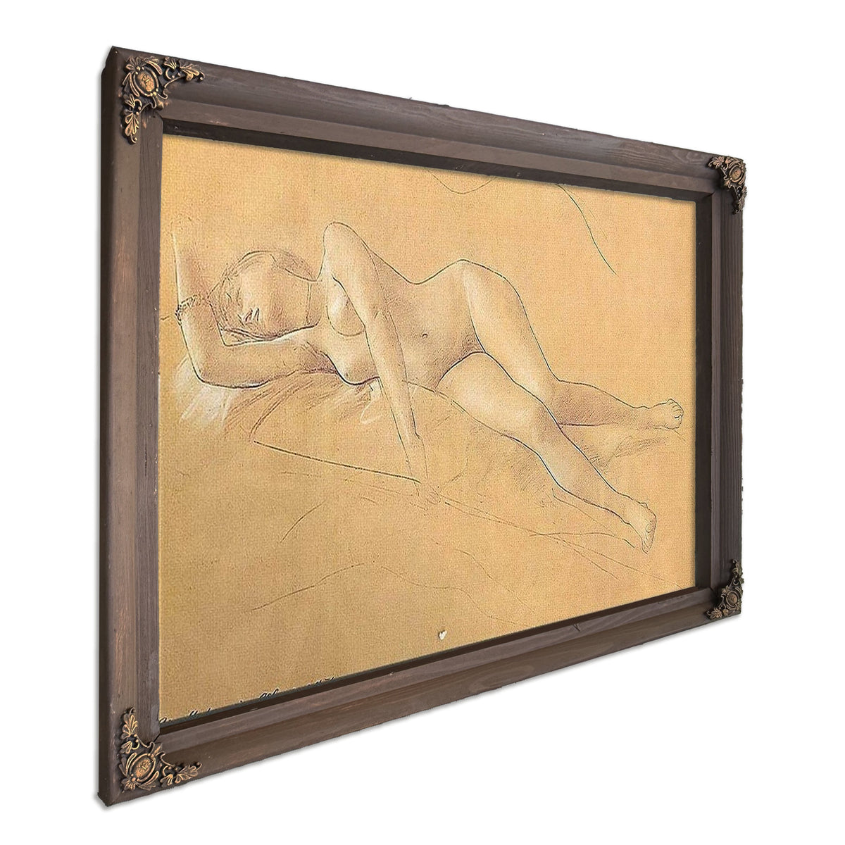 Female Nude Lying Down By Gustav Klimt