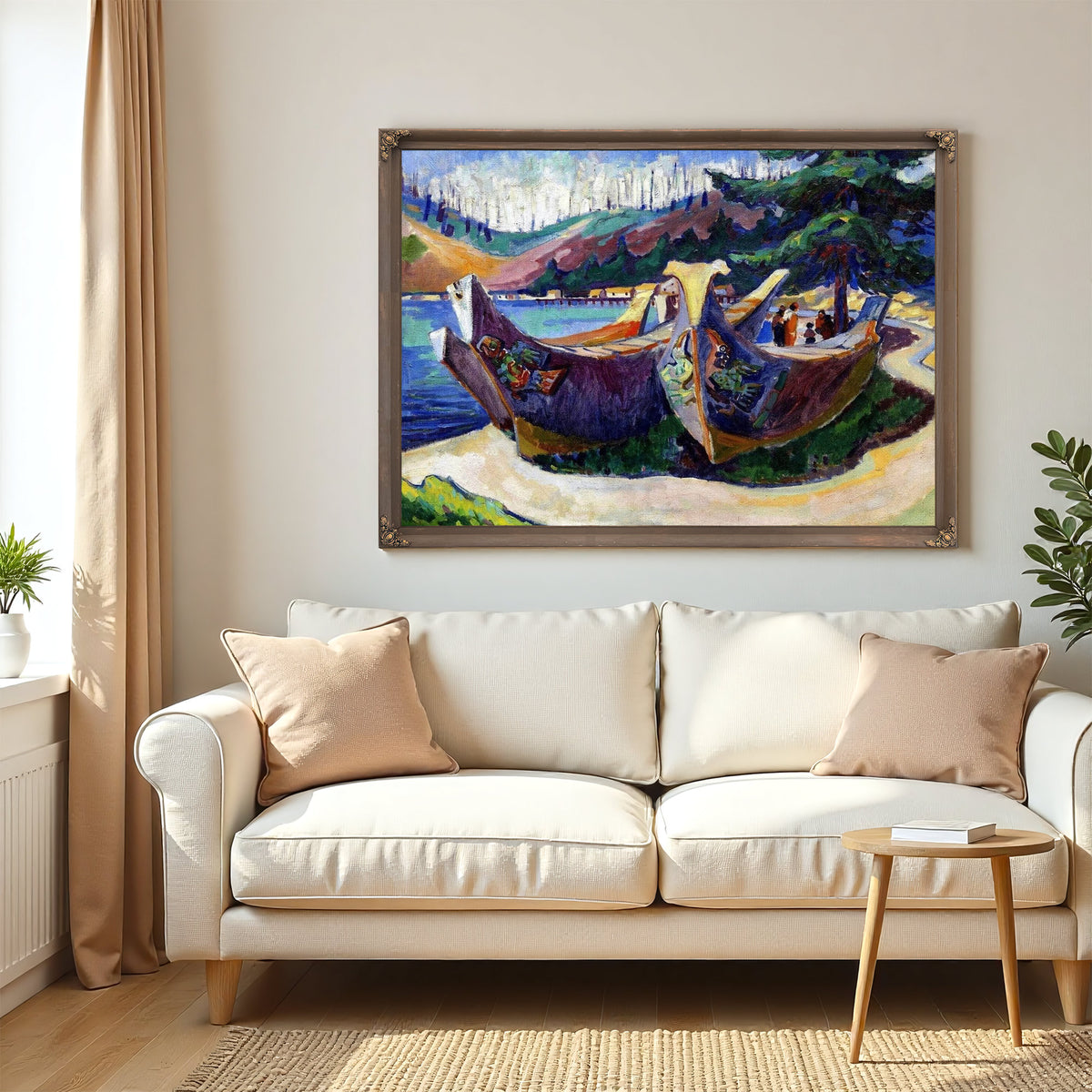 First Nations War Canoes In Alert Bay Painting Emily Carr Canvas Art