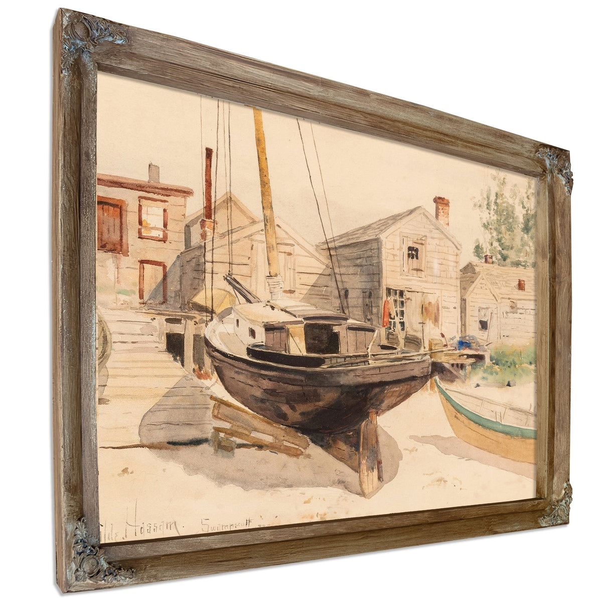 Fishhouses Swampscott by Childe Hassam