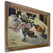 Flowers And A Bowl Of Fruit On A Table By Paul Gauguin