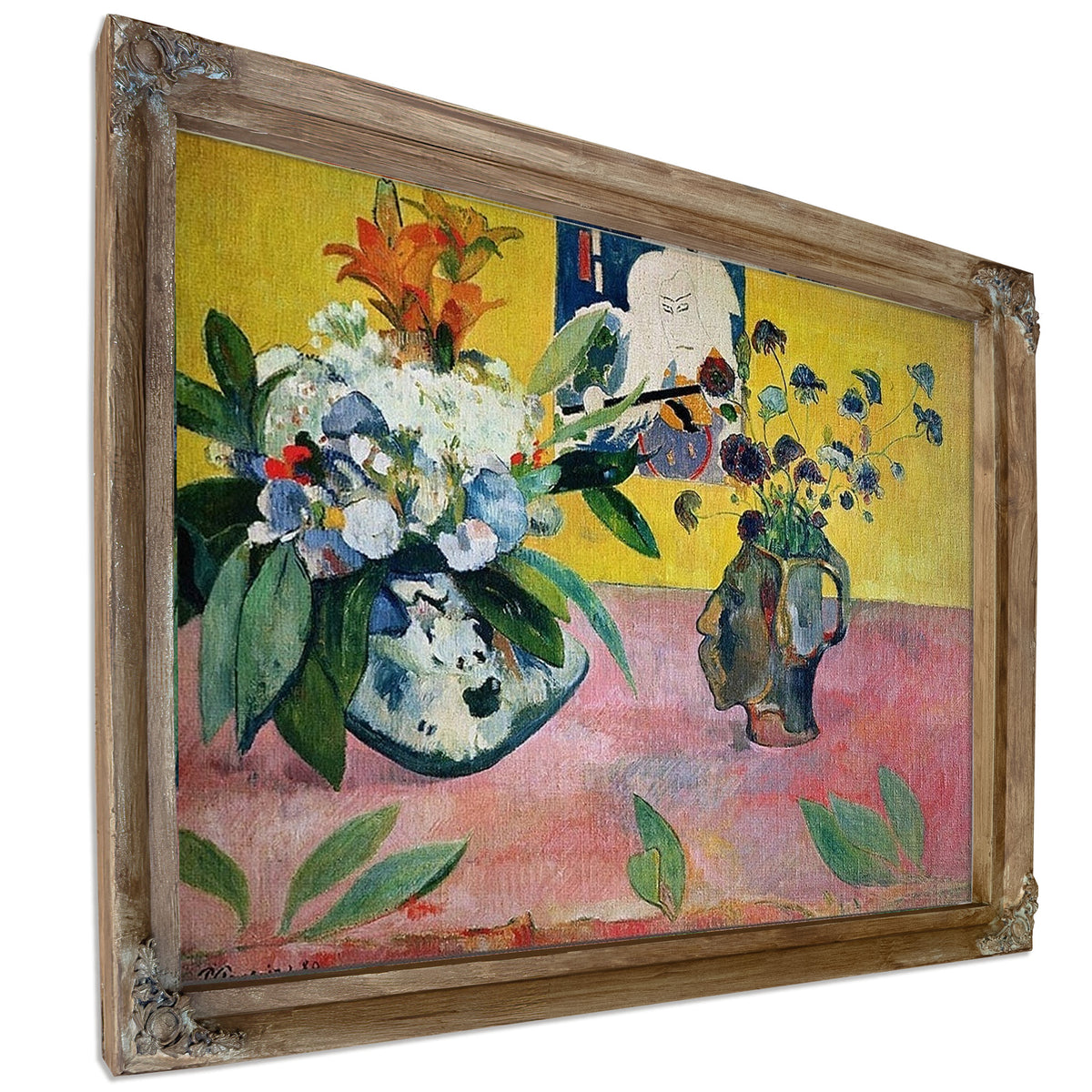 Flowers And A Japanese Print By Paul Gauguin