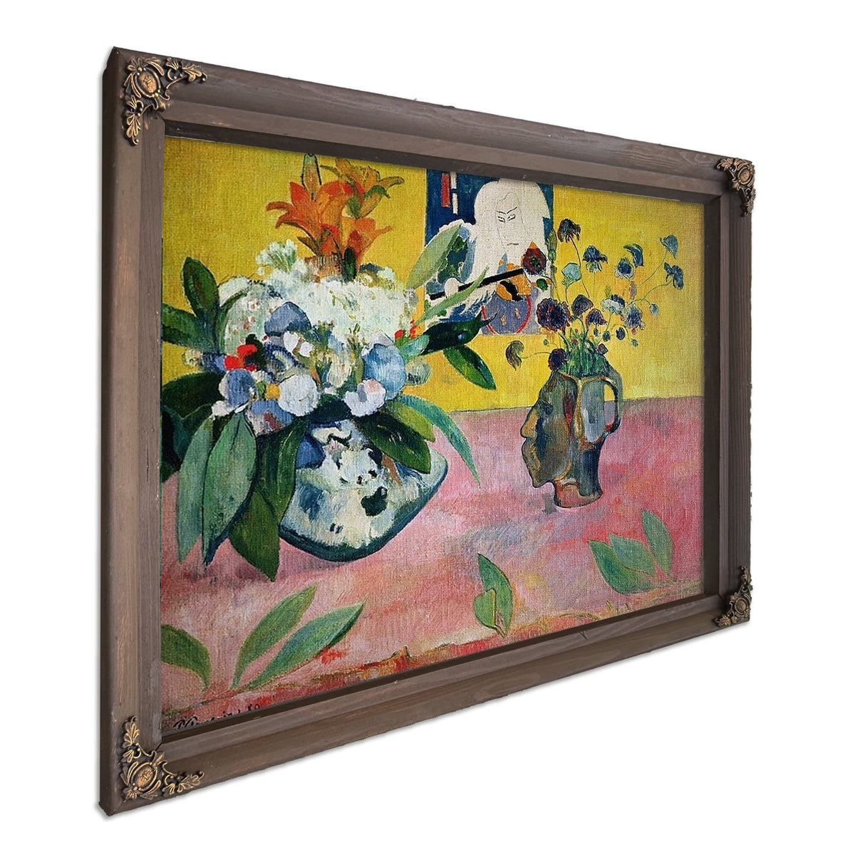 Flowers And A Japanese Print By Paul Gauguin