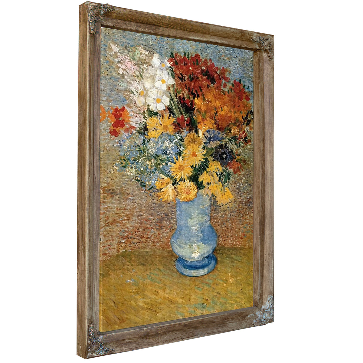 Flowers In A Blue Vase By Vincent Van Gogh