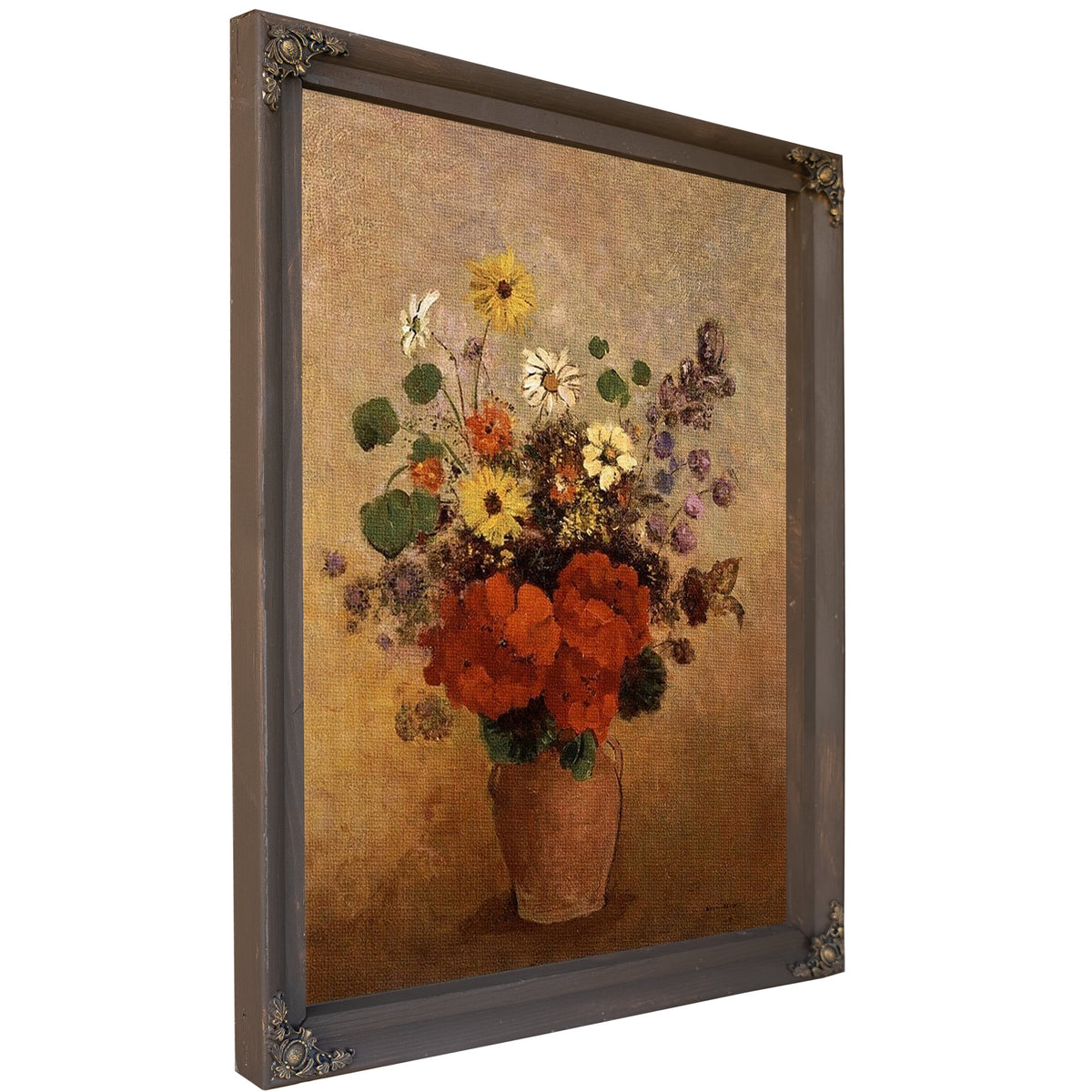 Flowers In A Vase By Odilon Redon