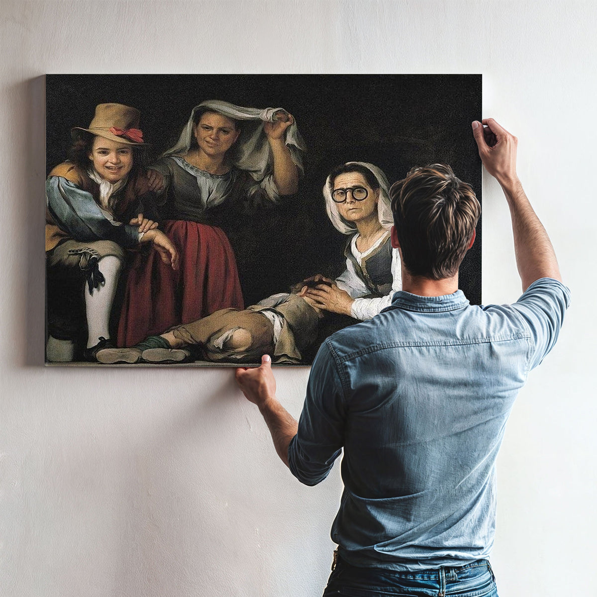 Four Figures On A Step By Bartolome Esteban Murillo