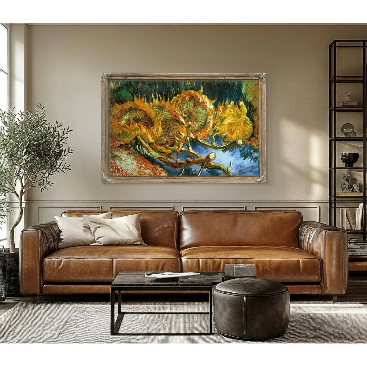 Four Sunflowers Gone To Seed By Vincent Van Gogh