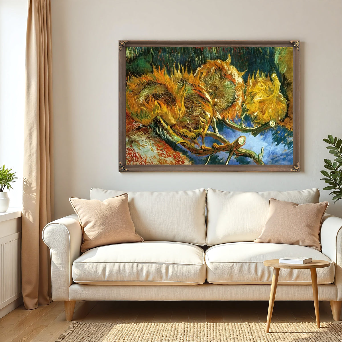 Four Sunflowers Gone To Seed By Vincent Van Gogh