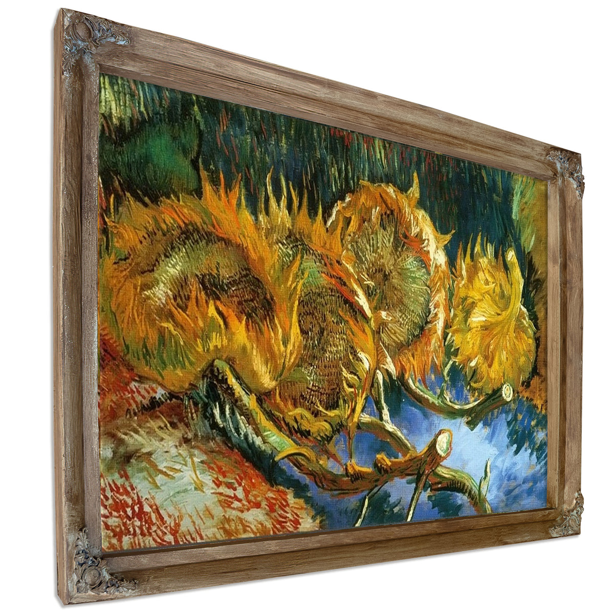 Four Sunflowers Gone To Seed By Vincent Van Gogh