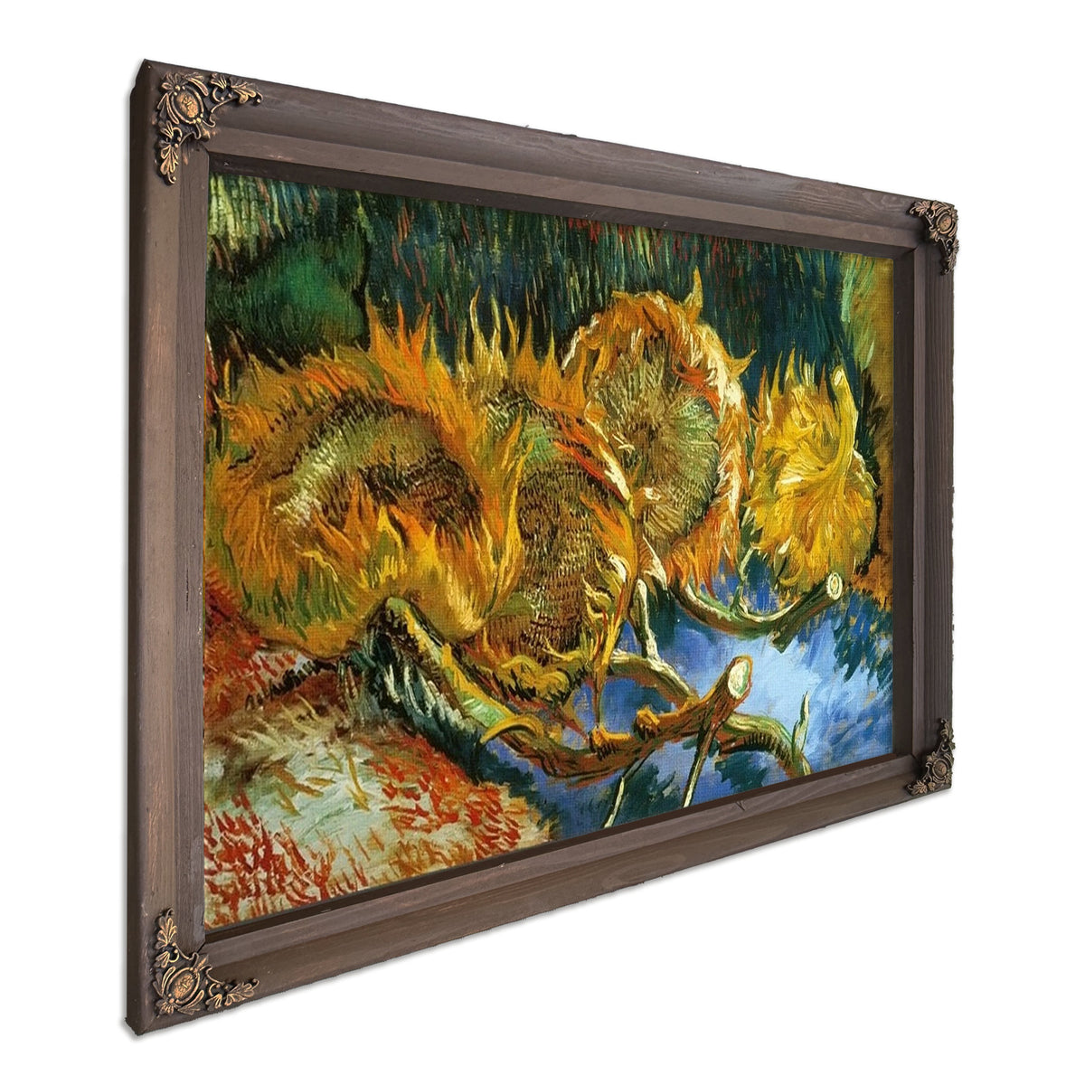 Four Sunflowers Gone To Seed By Vincent Van Gogh