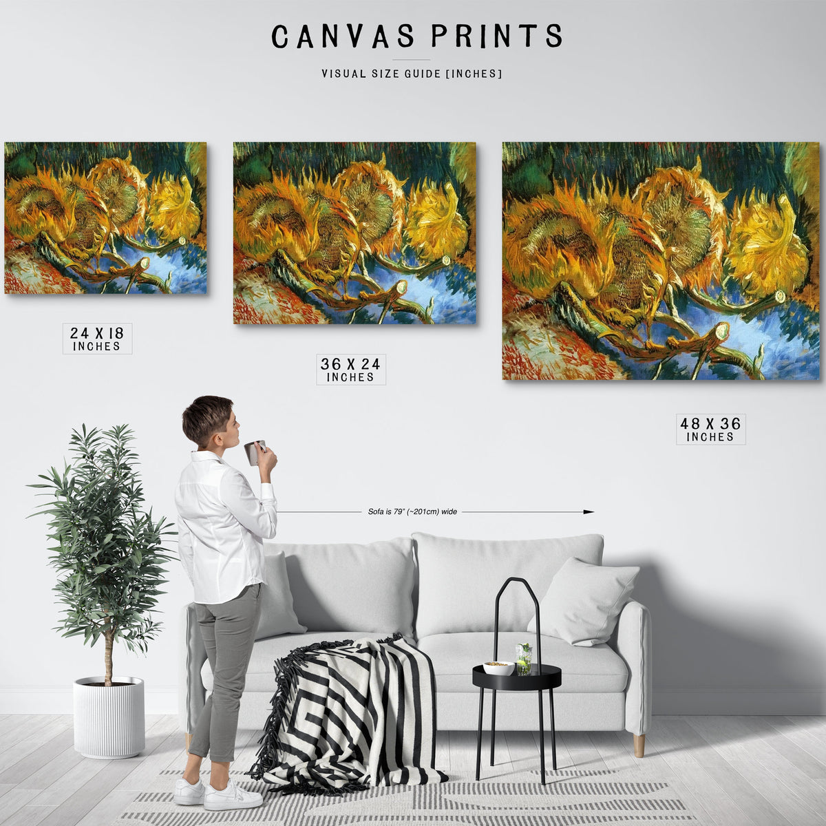 Four Sunflowers Gone To Seed By Vincent Van Gogh