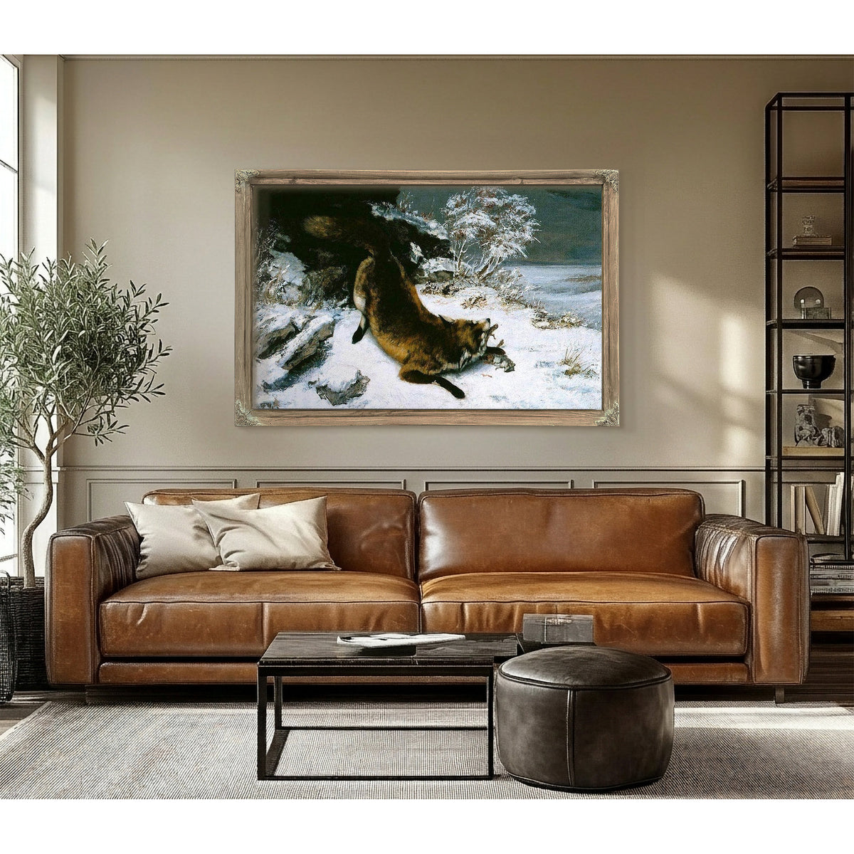 Fox In The Snow By Gusave Courbet