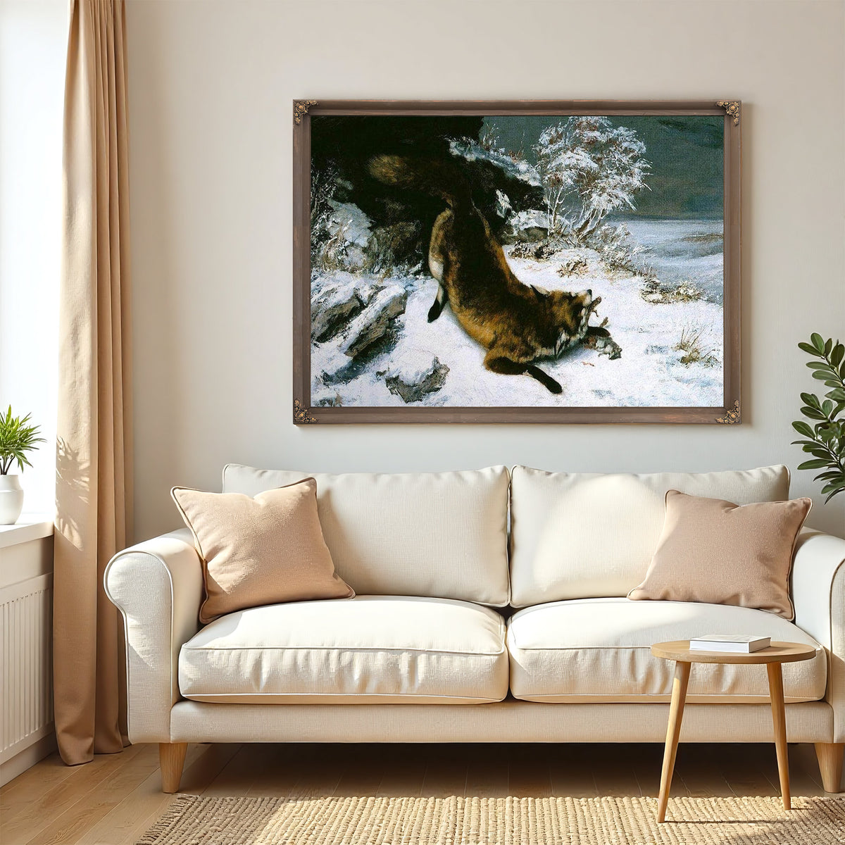 Fox In The Snow By Gusave Courbet