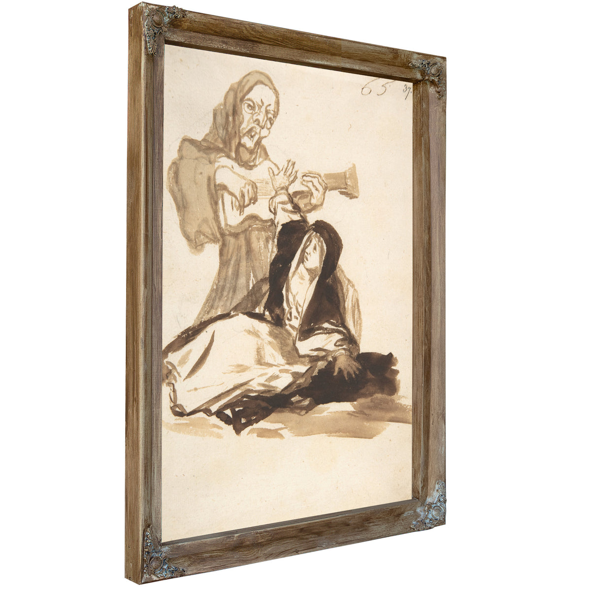 A Nun Frightened a Ghost Playing By Francisco de Goya