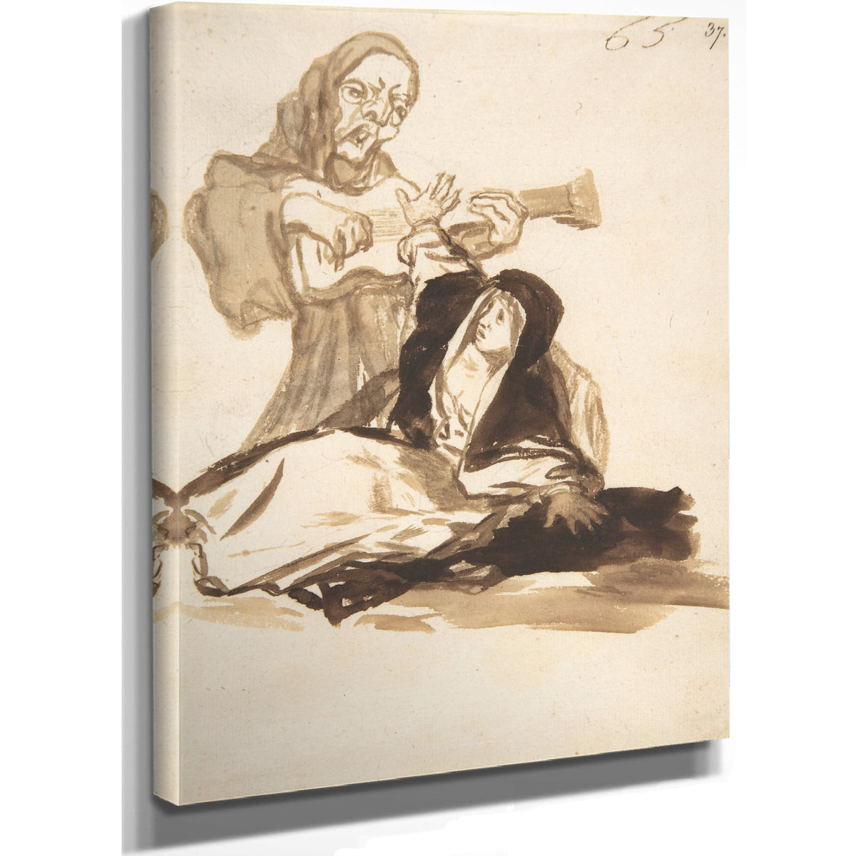A Nun Frightened a Ghost Playing By Francisco de Goya