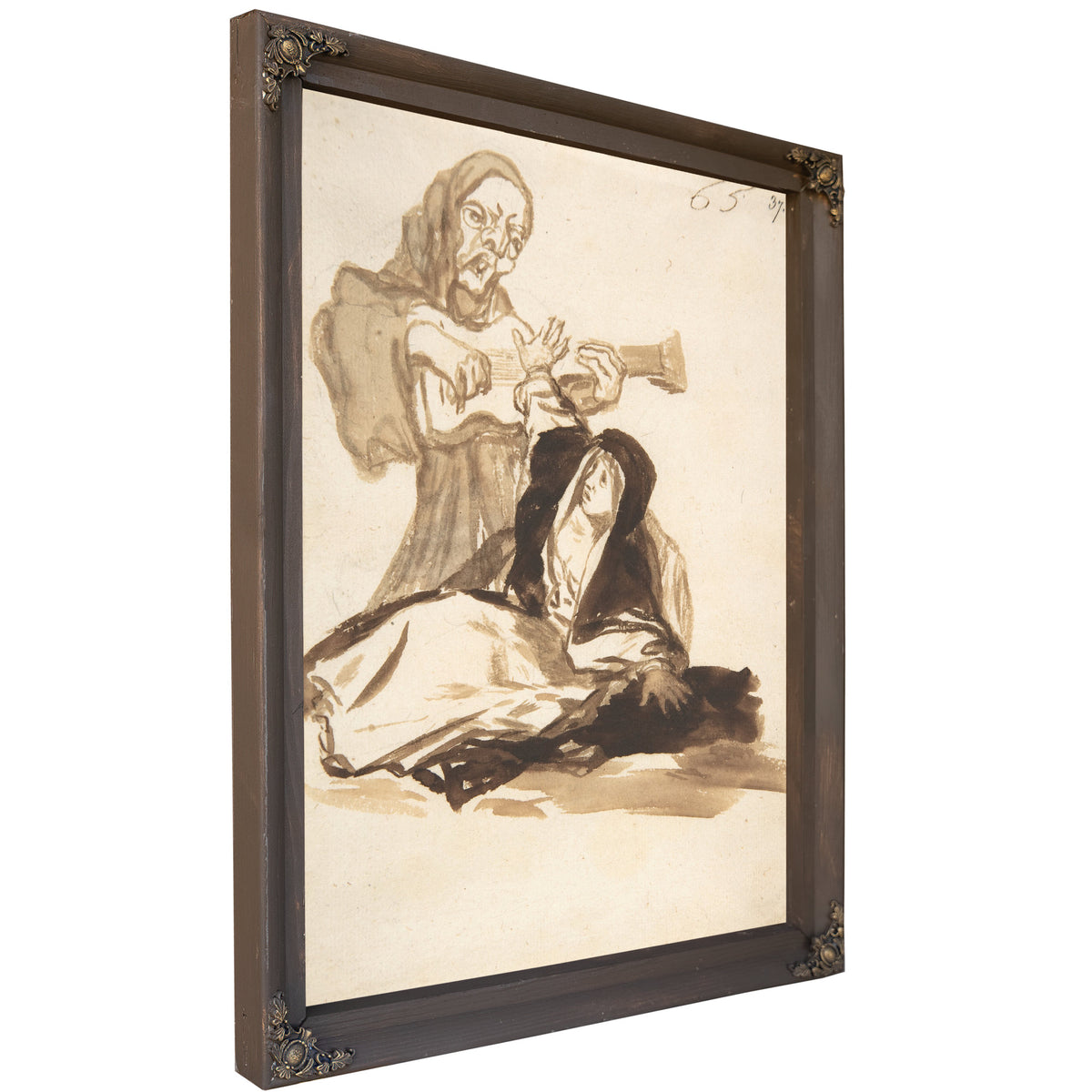 A Nun Frightened a Ghost Playing By Francisco de Goya