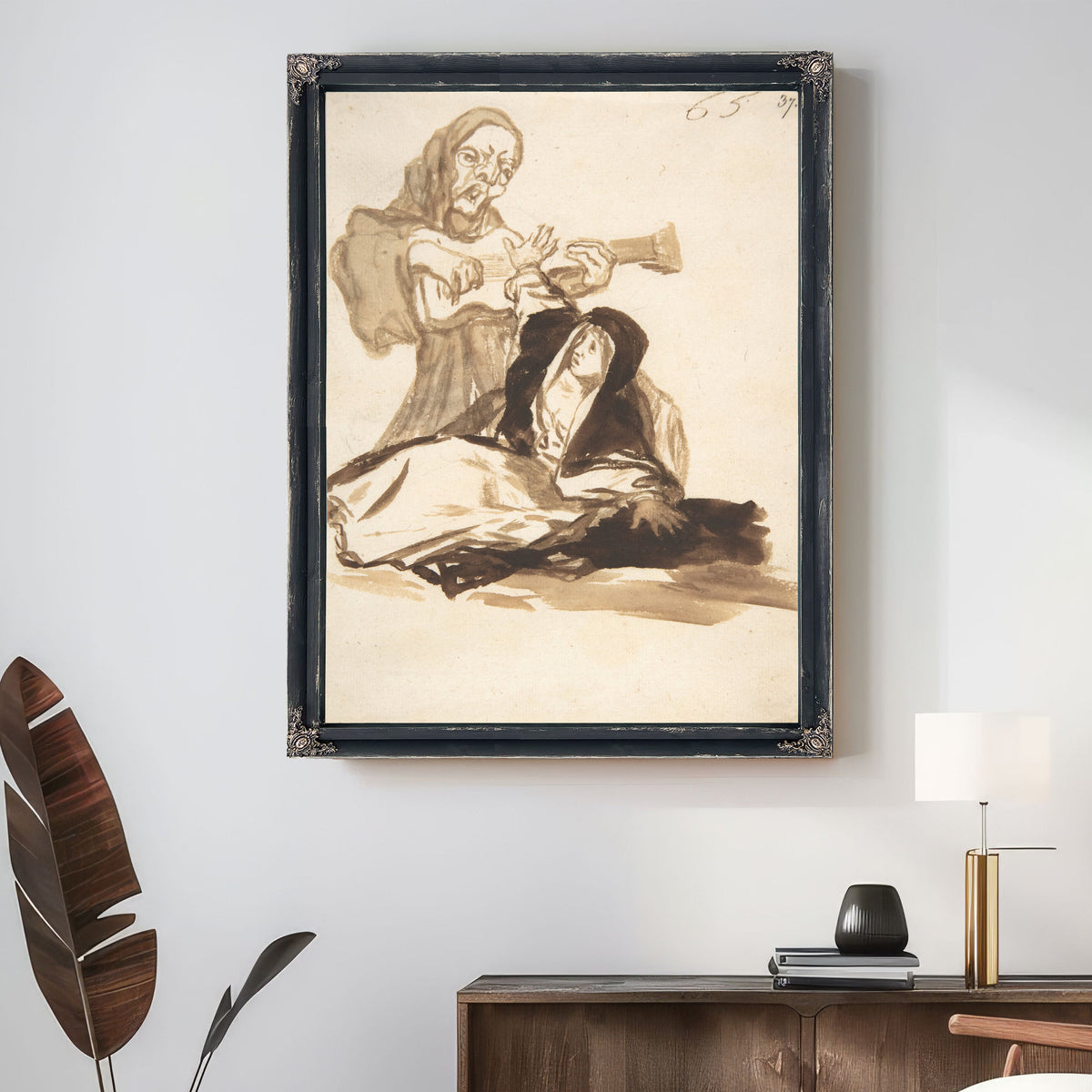 A Nun Frightened a Ghost Playing By Francisco de Goya