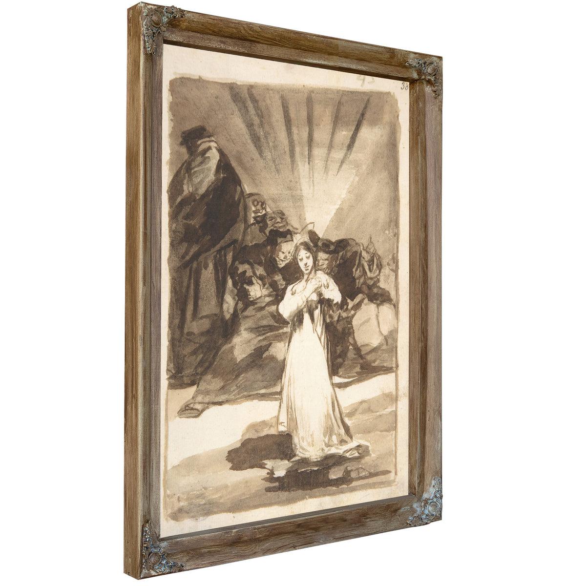 A Radiant Female Figure Beset Dark By Francisco de Goya